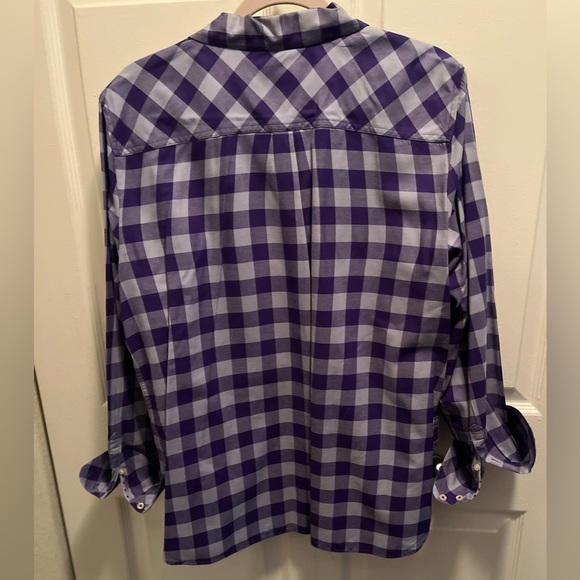 🟡TALBOTS PRE-LOVED AUTHENTIC GINGHAM BUFFALO CHECK & POLKA DOT CUFF DESIGN SHIRT - Picture 3 of 9